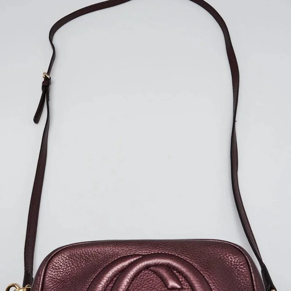 Gucci Purple Metallic Leather Soho Disco Shoulder Bag - Picture 5 of 11